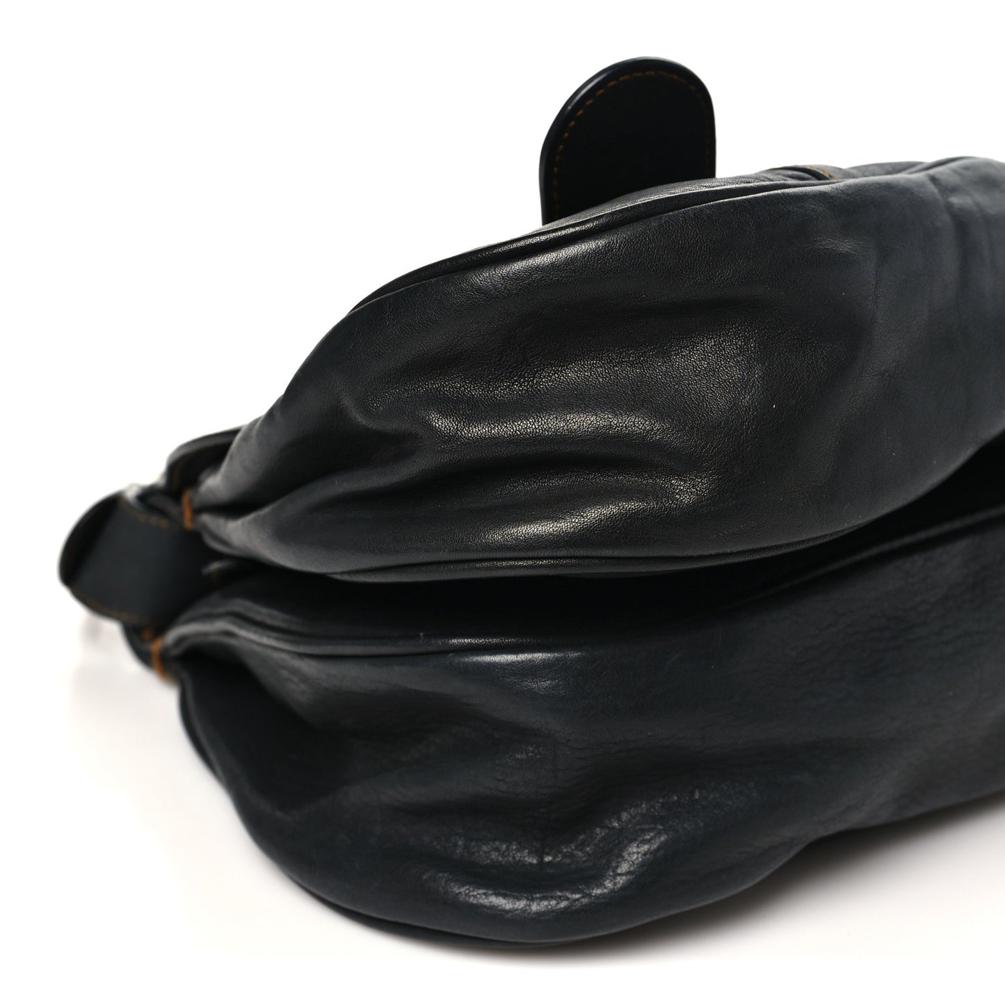 Calfskin Medium Gaucho Double Saddle Bag Black