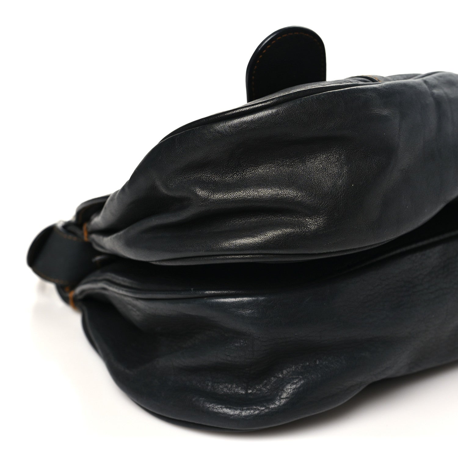 Christian Dior Calfskin Medium Gaucho Double Saddle Bag Black 9 of 10