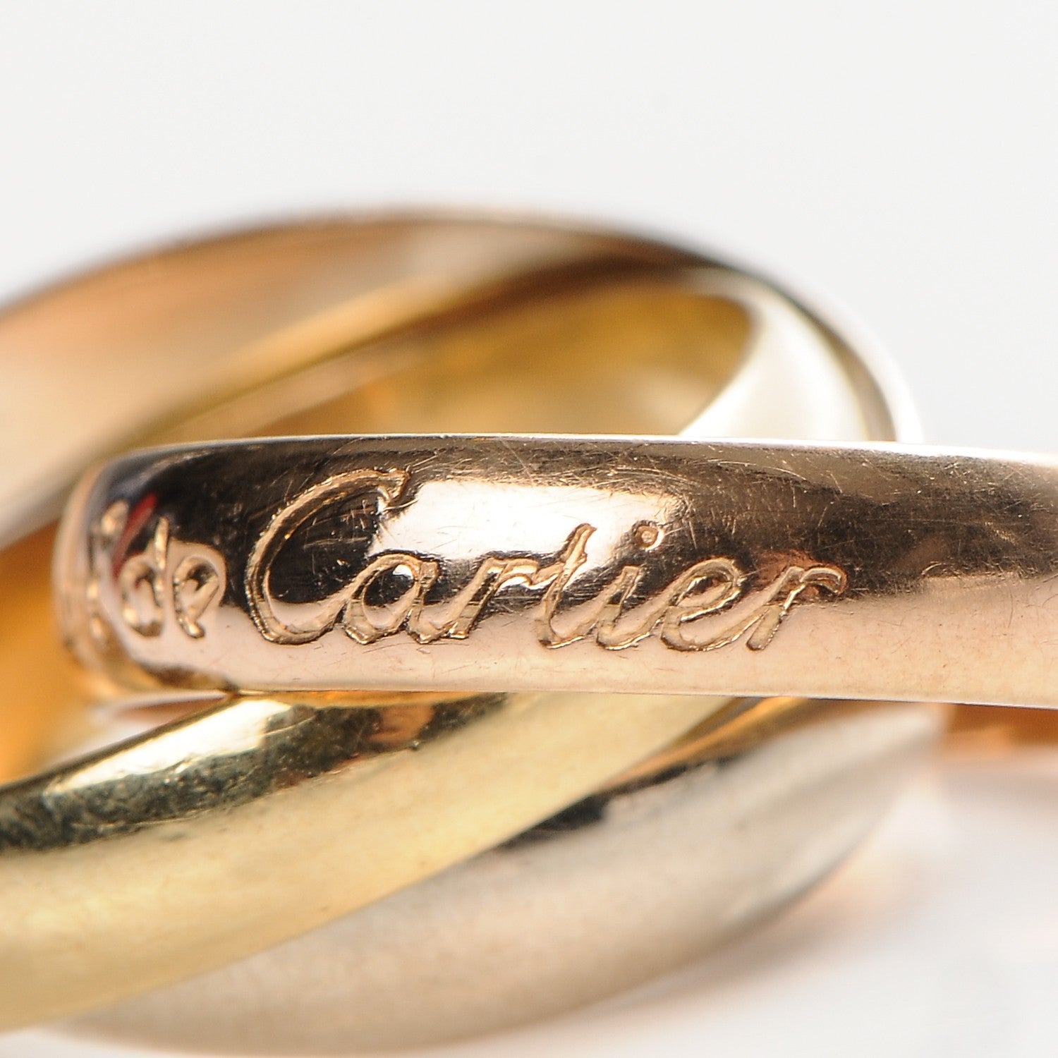 Cartier 18k Pink Yellow White Gold Les Must De Trinity Ring 44 3 6 of 7