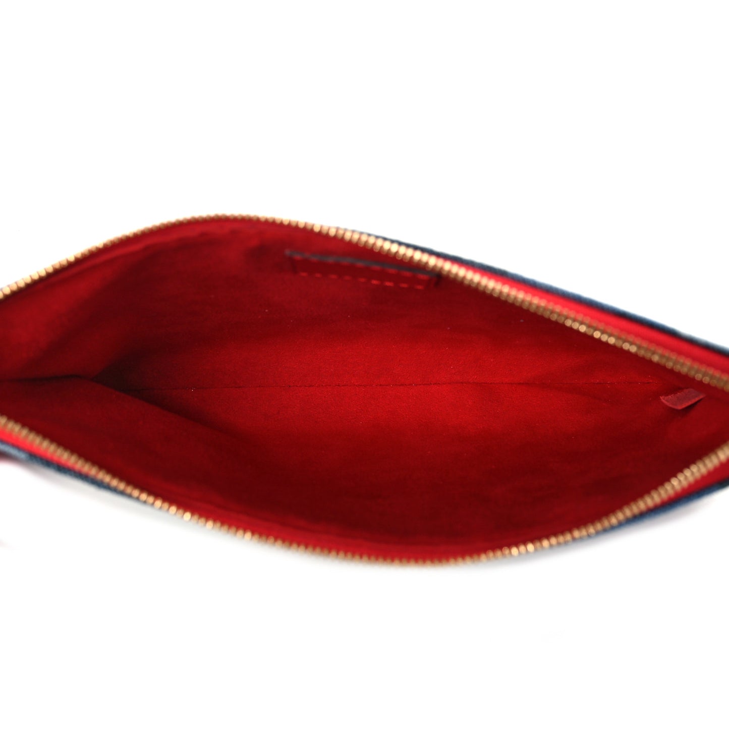 Denim Monogram Patchwork City Pouch Blue Rouge