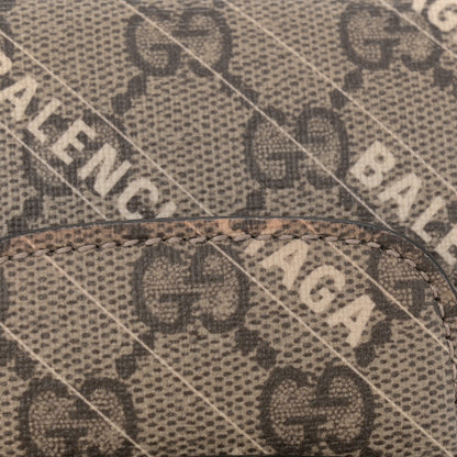Gucci X BALENCIAGA GG Supreme Monogram Web Logo Print Mini Horsebit 1955 Shoulder Bag Beige Ebony 13 of 14