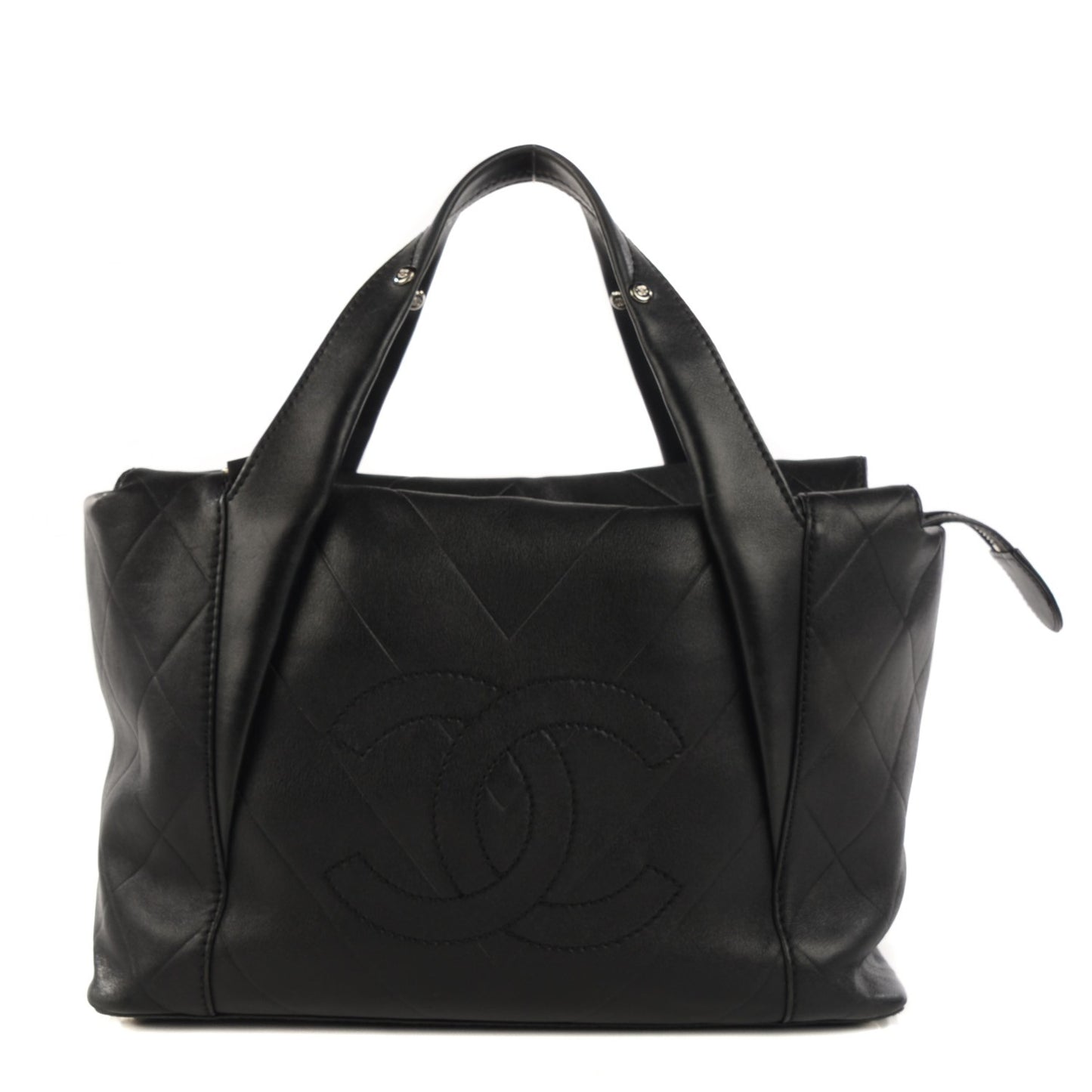 Calfskin CC Chevron All Day Long CC Bag Black