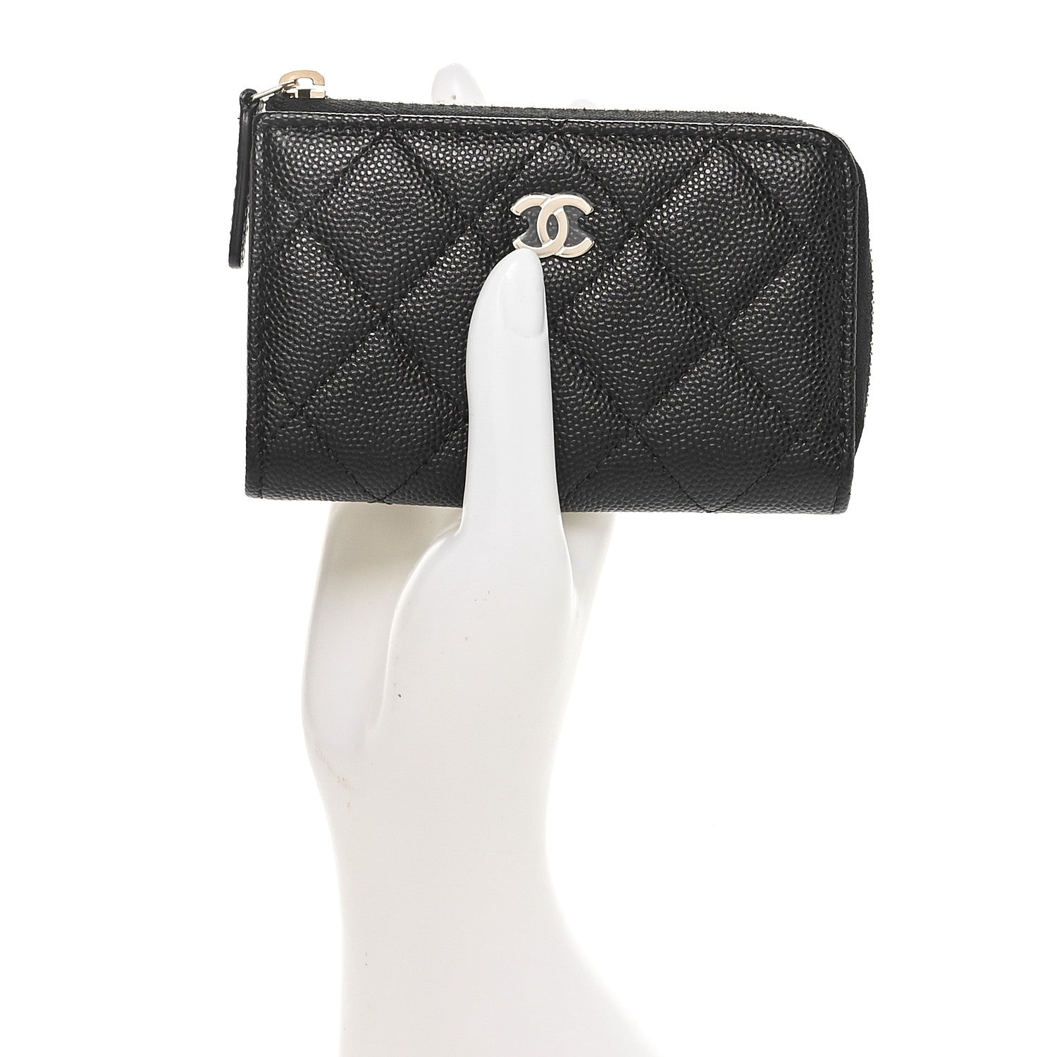 Chanel Caviar Quilted Zipped Key Holder Case Black 2 of 9