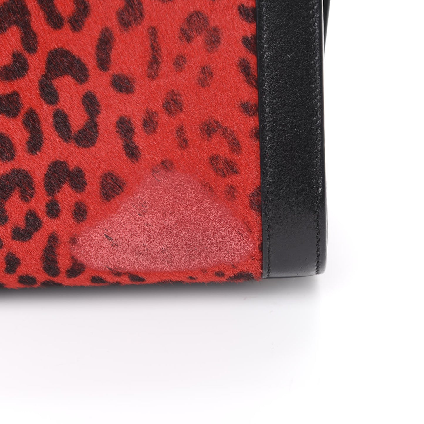 Calf Hair Leopard Printed Nano Sac De Jour Red Black