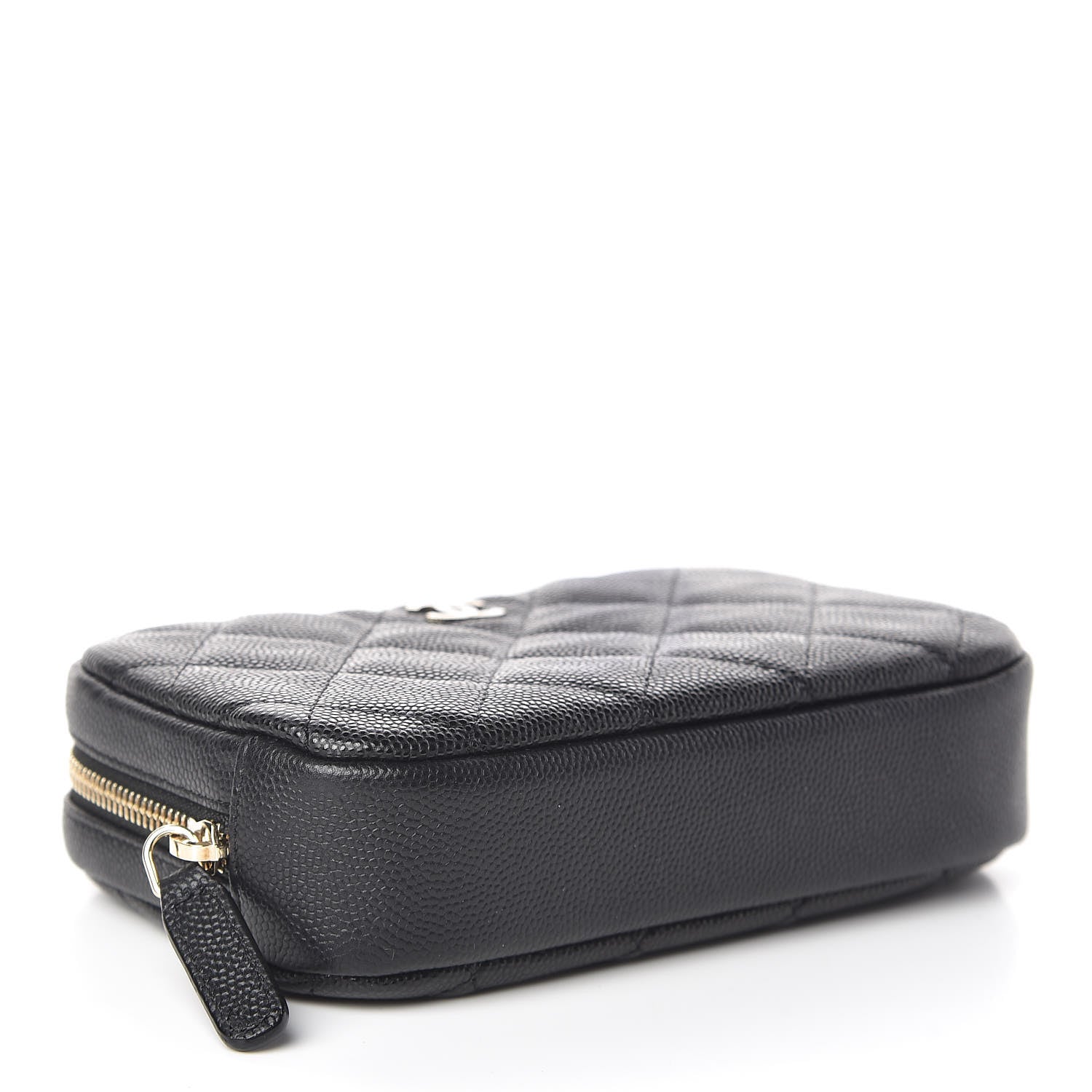Chanel Caviar Quilted Small Curvy Pouch Cosmetic Case Black 4 of 8