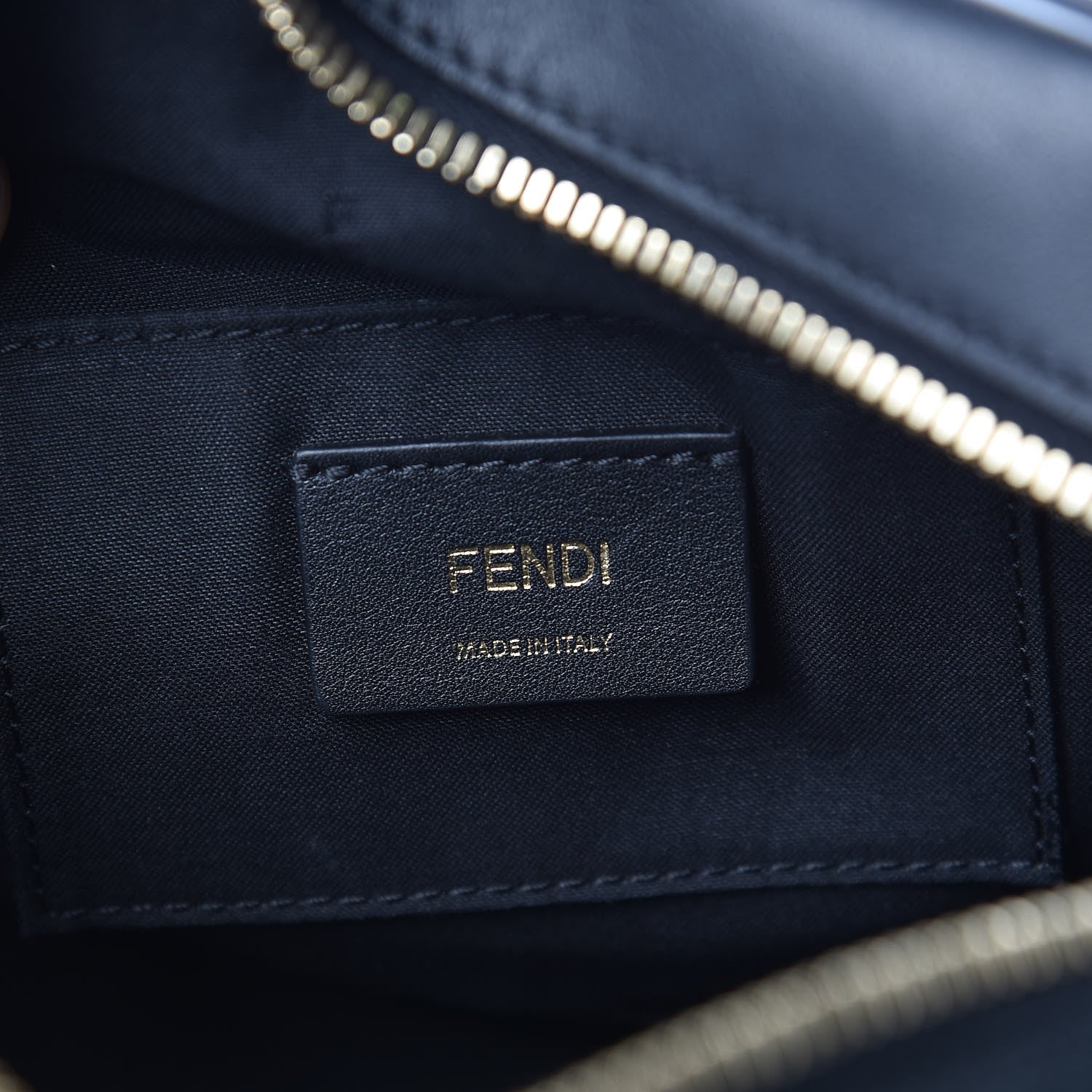 Fendi Glazed Fabric Vitello Century F is Fendi FF 1974 Stamp Patch Camera Case Mogano Panna Black 6 of 9
