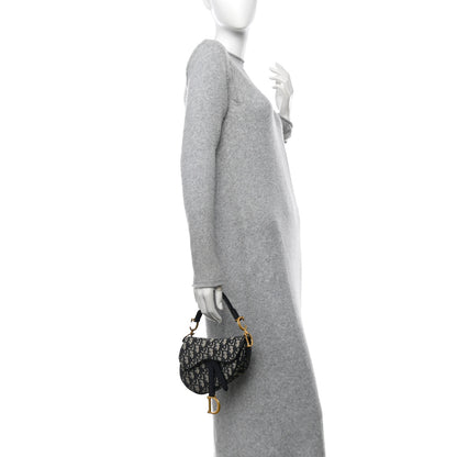 Christian Dior Oblique Mini Saddle Bag Blue 2 of 11