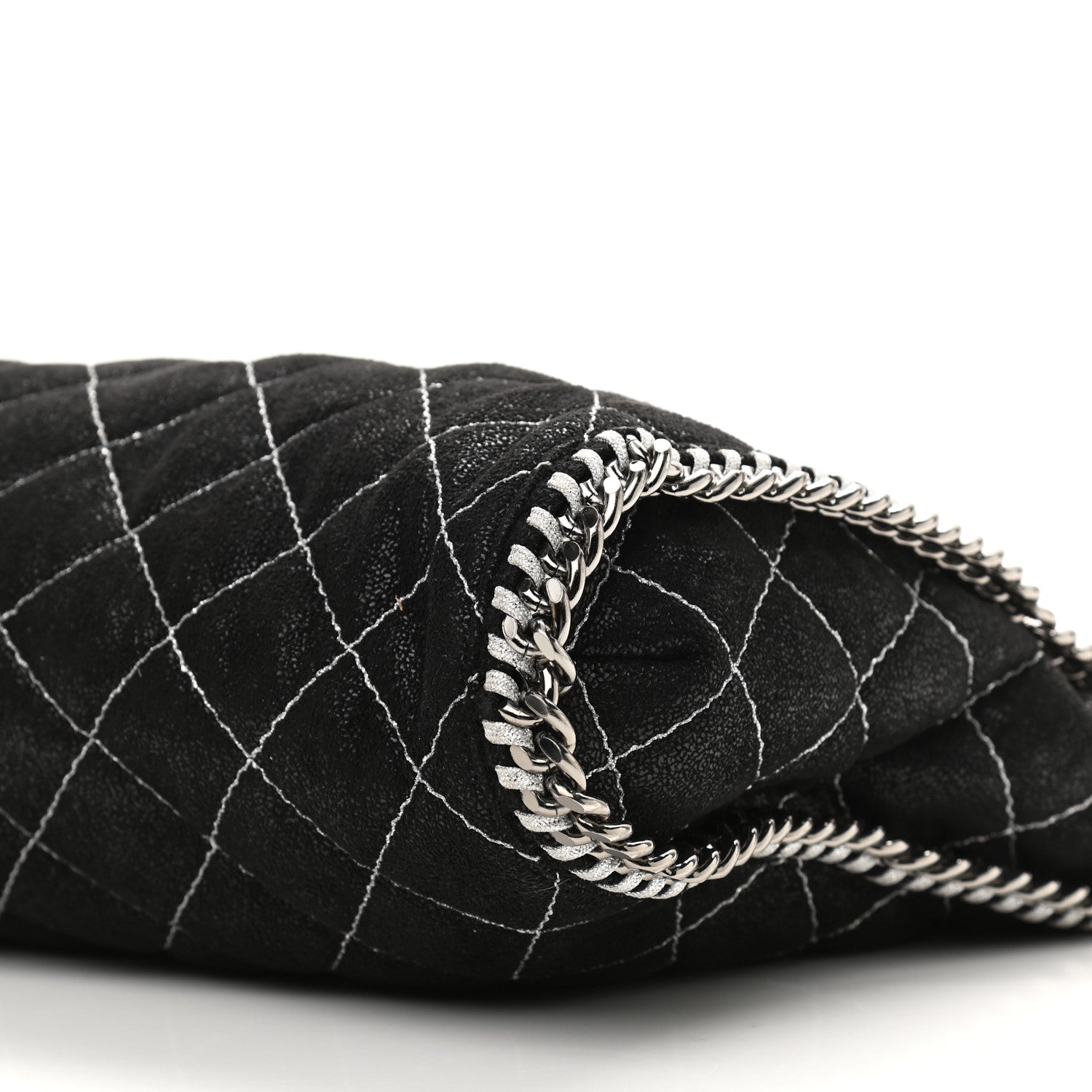 Stella McCartney Metallic Shaggy Deer Quilted Small Falabella Tote Black 9 of 9