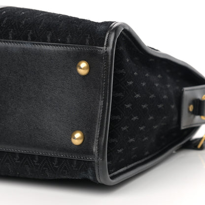 Saint Laurent Suede All-Over Monogram Medium Le Monogramme Duffle Black 17 of 24
