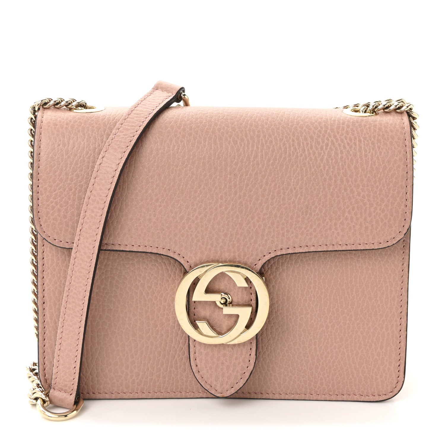 Gucci Dollar Calfskin Small Interlocking G Shoulder Bag Soft Pink 1 of 10