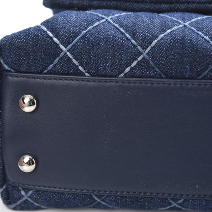 Chanel Denim Quilted Mini Coco Handle Flap Blue 12 of 14