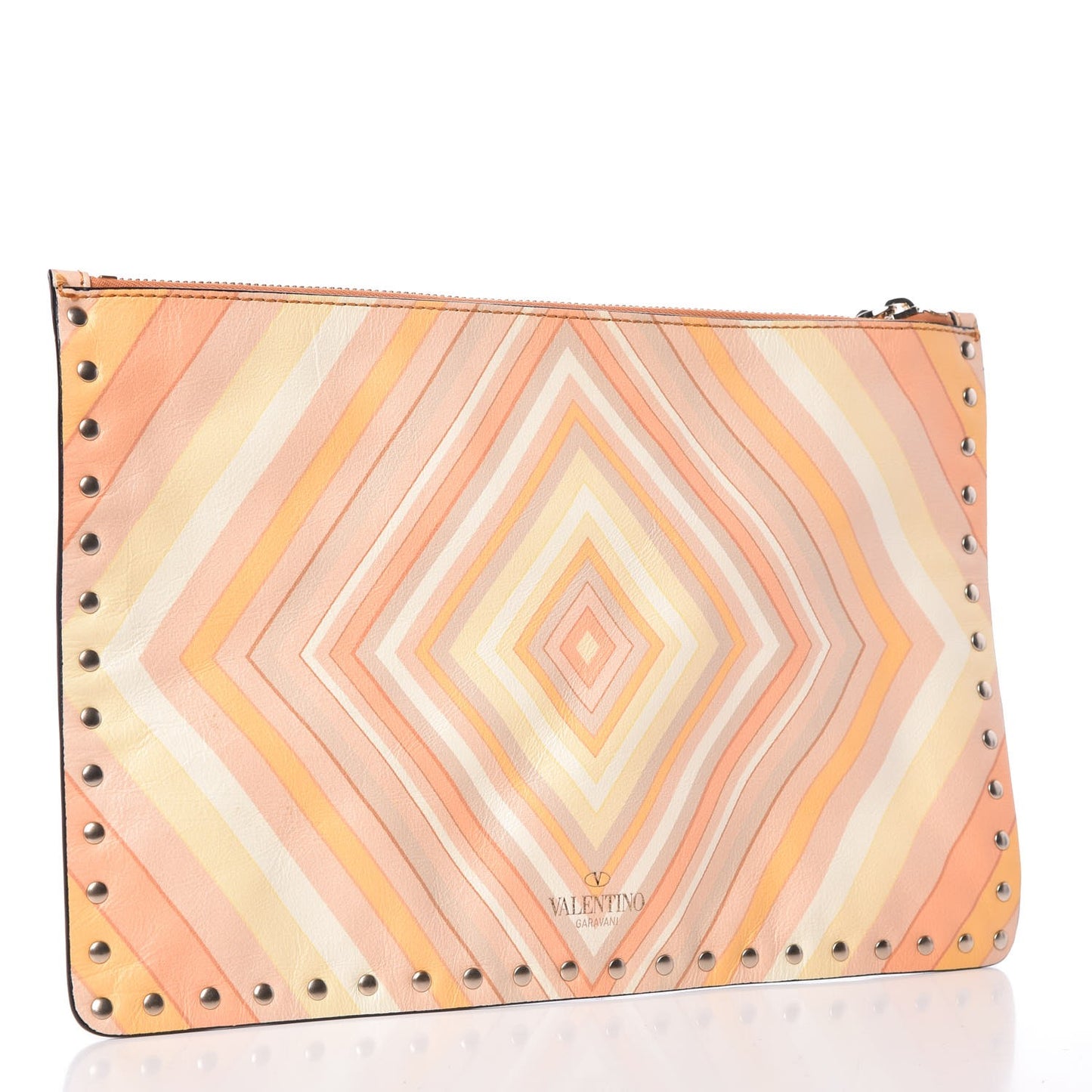 Nappa Native Couture 1975 Rockstud Zip Pouch Mandarin Sorbet