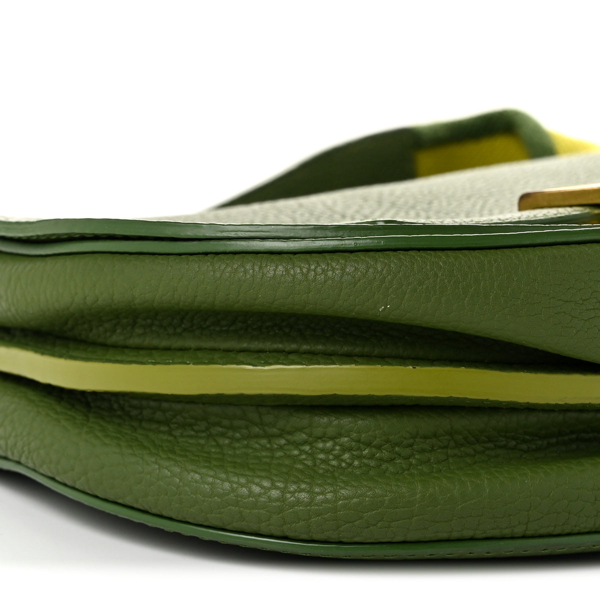 Delvaux Crispy Calfskin Mini Le Mutin Saddle Bag Green 10 of 11