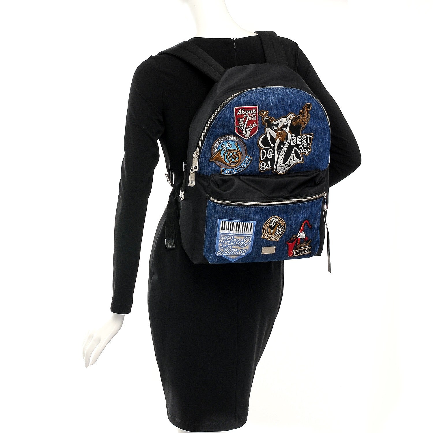 Dolce & Gabbana Denim Patched Volcano Backpack Black 2 of 7