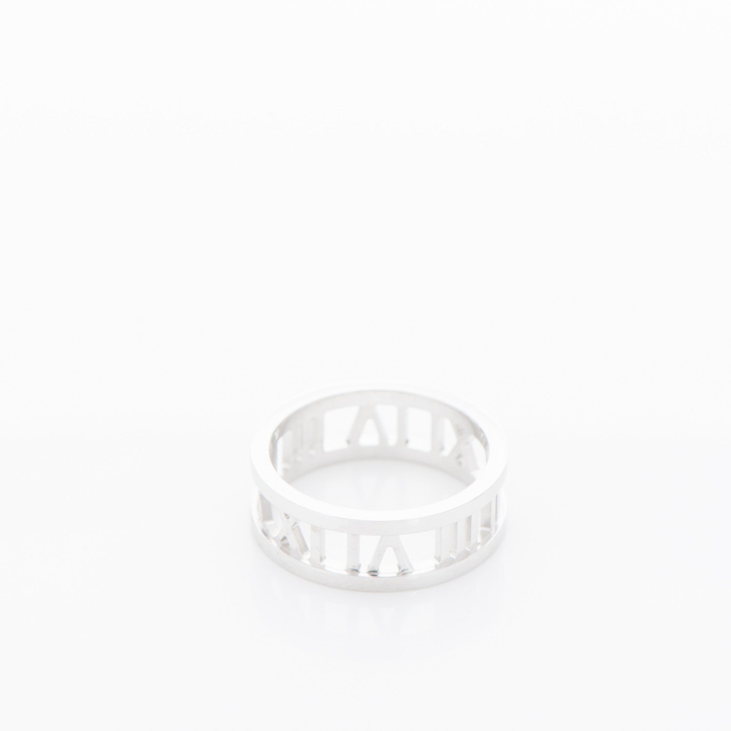 Tiffany 18K White Gold Atlas Open Ring 7.25 3 of 4
