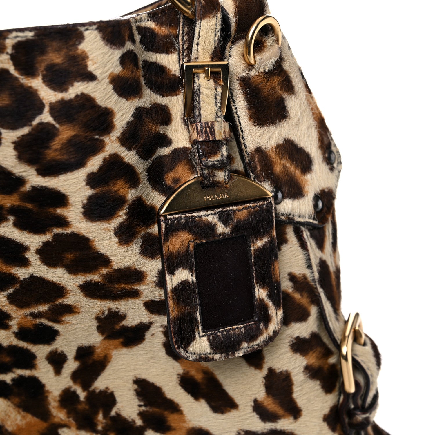 Prada Cavallino Leopard Print Shoulder Bag Avorio 1068044