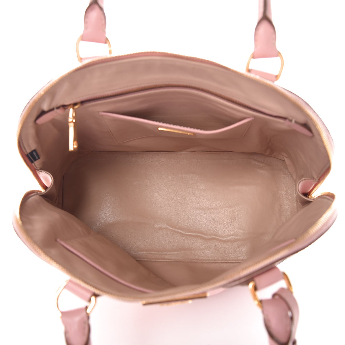 Saffiano Lux Bi-Color Promenade Dome Tote Orchidea Talco