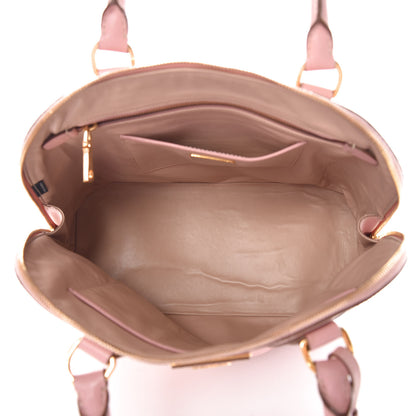 Prada Saffiano Lux Bi-Color Promenade Dome Tote Orchidea Talco 5 of 18