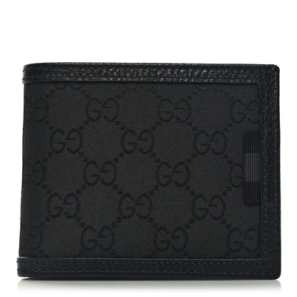 Gucci Nylon Monogram Bi-Fold Wallet Black 1 of 8
