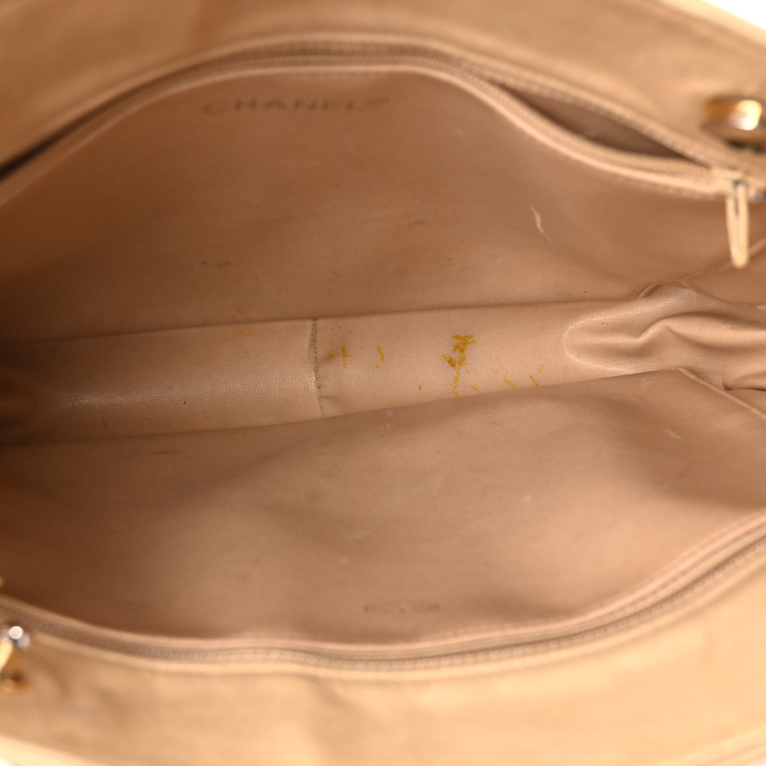 Chanel Lambskin Quilted Shopping Tote Beige 5 of 11