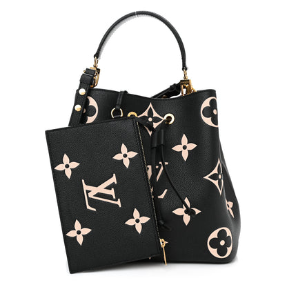 Louis Vuitton Empreinte Monogram Giant Neonoe MM Black Beige 1 of 12
