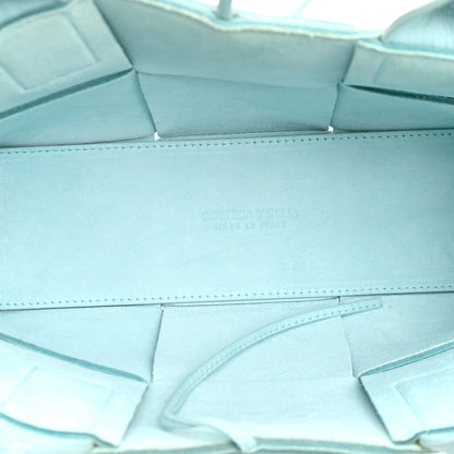 Bottega Veneta Grained Calfskin Maxi Intrecciato Mini Arco Tote Pale Blue 6 of 10