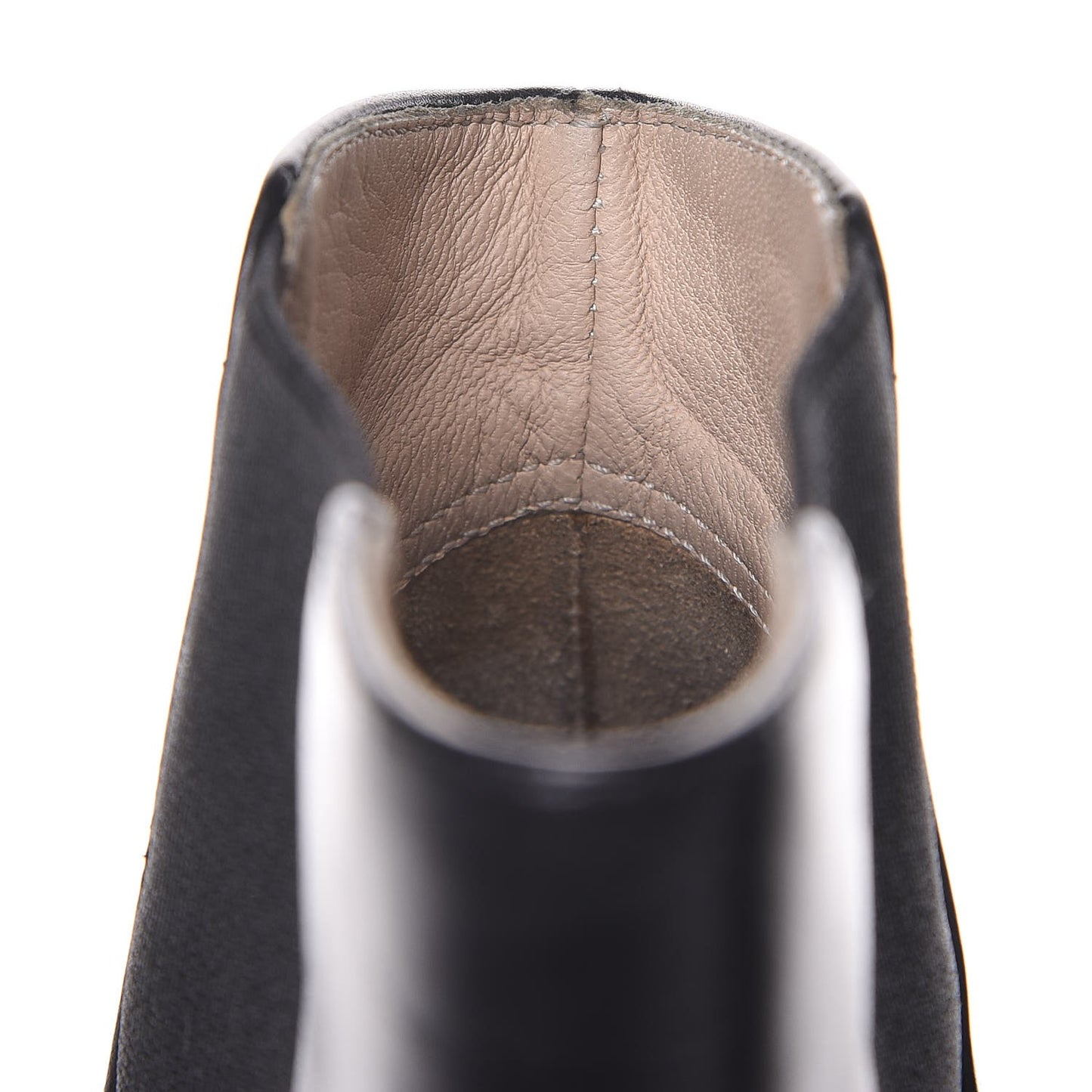 Calfskin Elastic Cap Toe Ankle Boots Booties Heels 37 Black