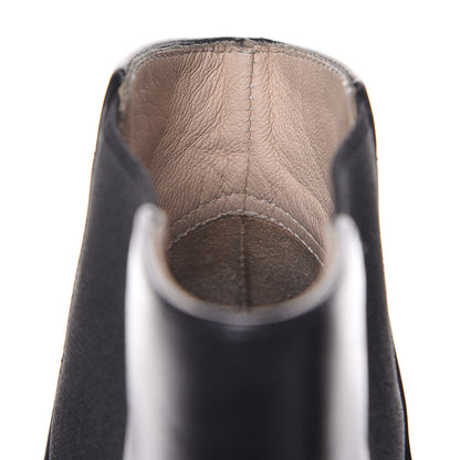 Chanel Calfskin Elastic Cap Toe Ankle Boots Booties Heels 37 Black 22 of 22