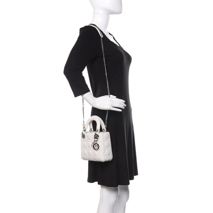 Christian Dior Lambskin Cannage Mini Lady Dior White 2 of 12