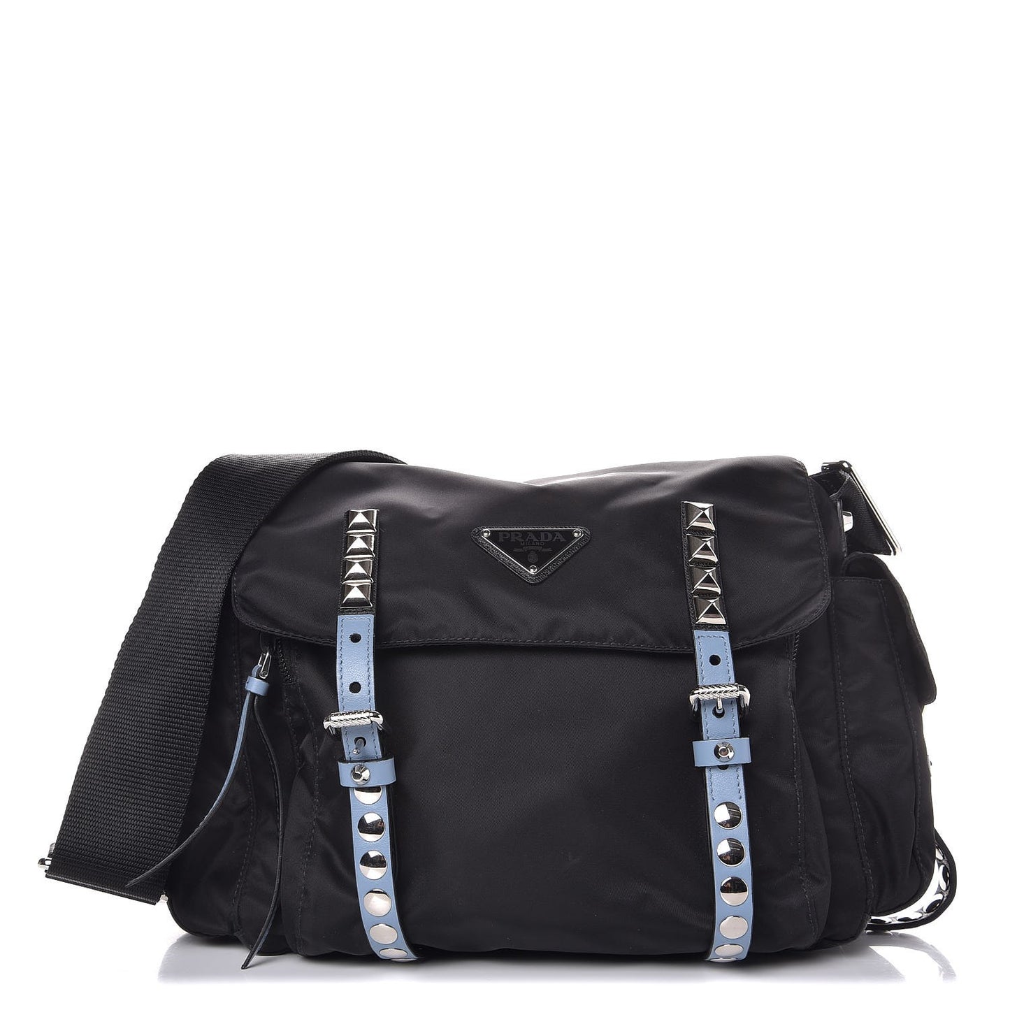 Nylon New Vela Studded Messenger Black Astrale