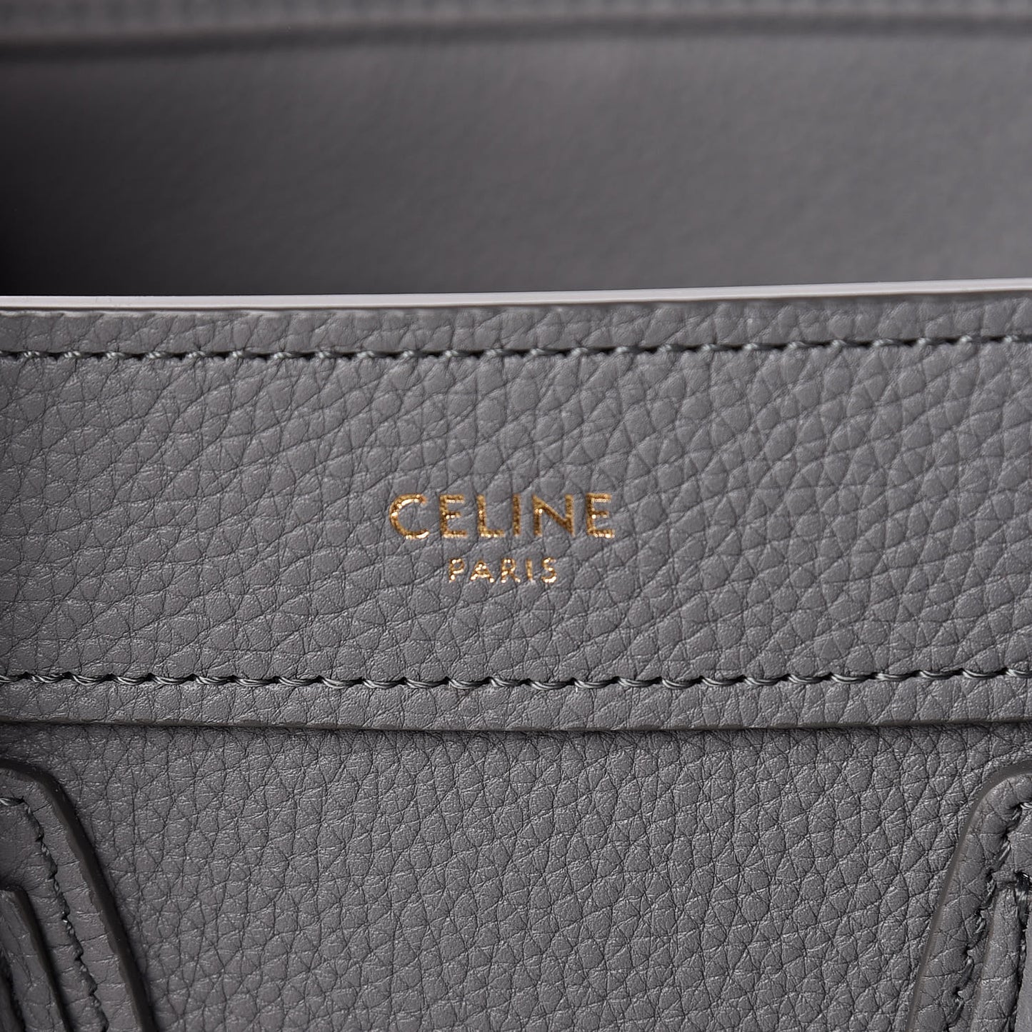 Baby Drummed Calfskin Nano Luggage Kohl