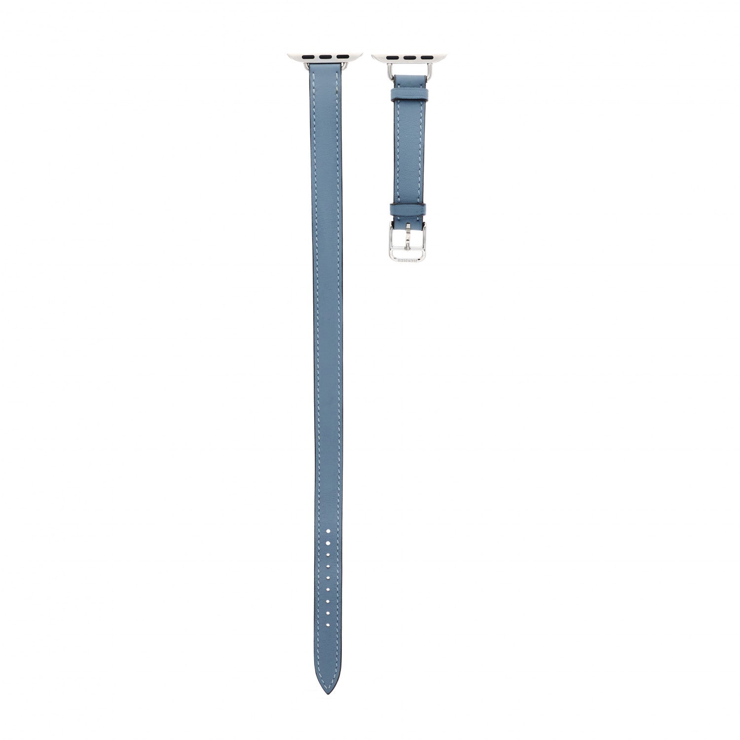 Hermes Swift 41mm Apple Watch Attelage Double Tour Band Bleu Lin 1 of 4