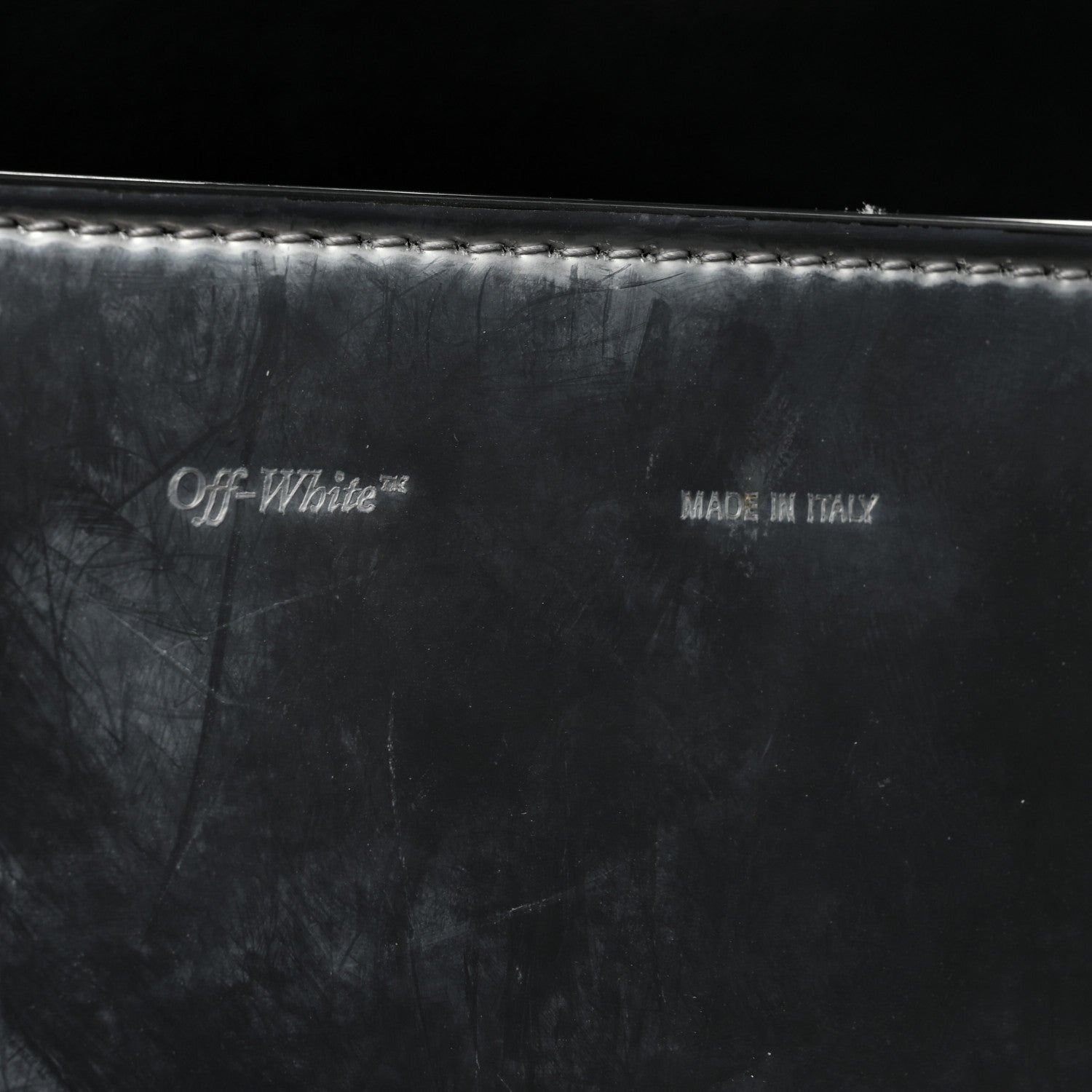Off-White Patent Mirror Binder Clip Bag Silver 6 of 11