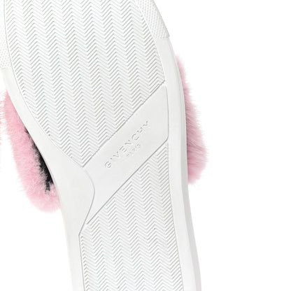 Givenchy Calfskin Mink Fur Womens Urban Street Sneakers 39 White Rose 5 of 11