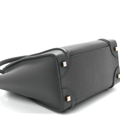 Celine Baby Drummed Calfskin Micro Luggage Kohl 10 of 12