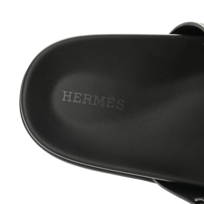 Hermes Calfskin Womens Chypre Sandals 38 Black 7 of 9