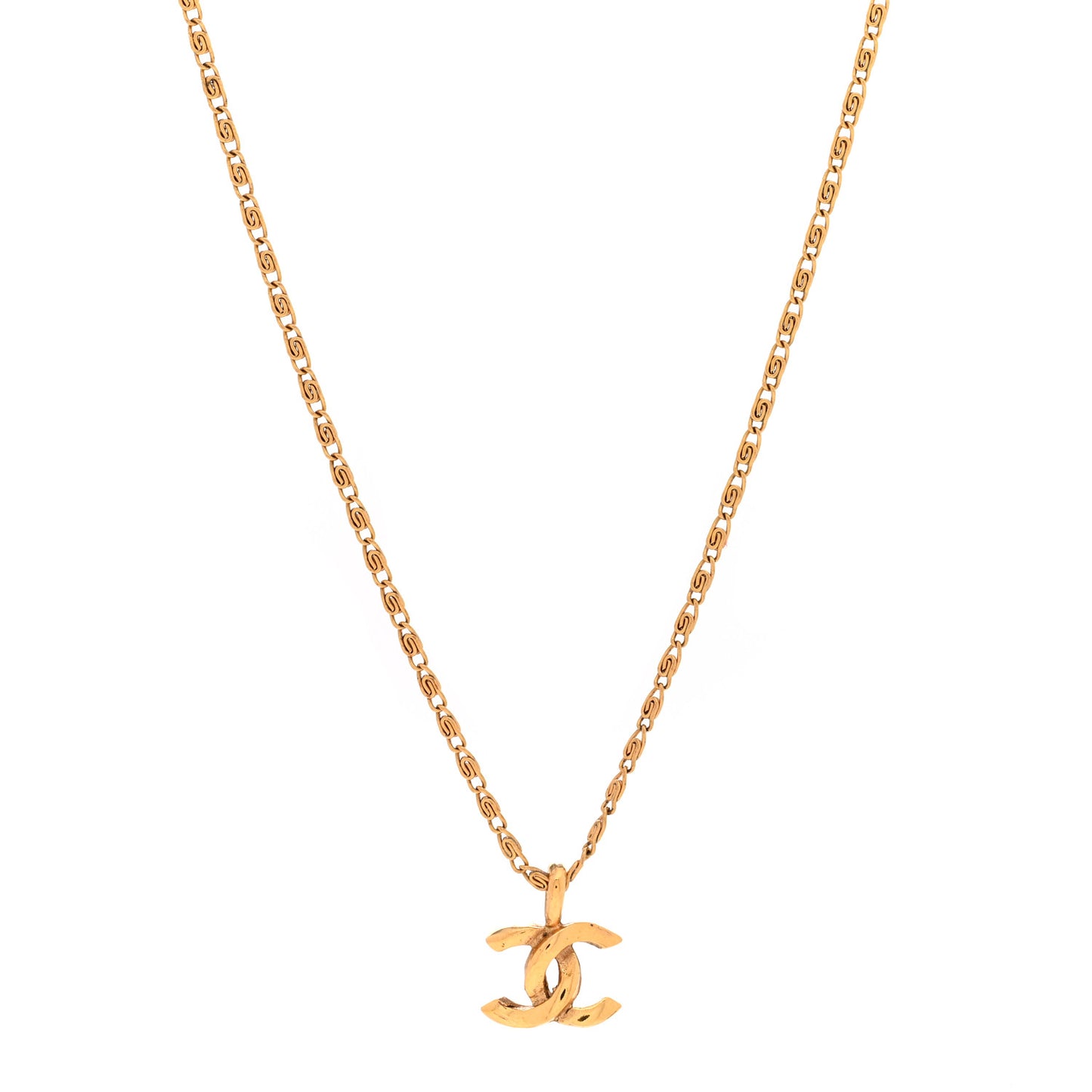 Metal CC Necklace Gold