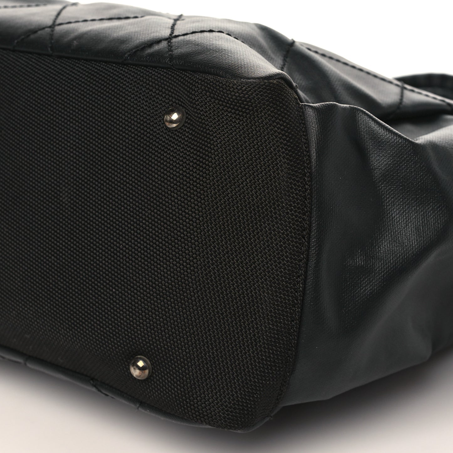 Coated Canvas Quilted Large Paris Biarritz Tote Black