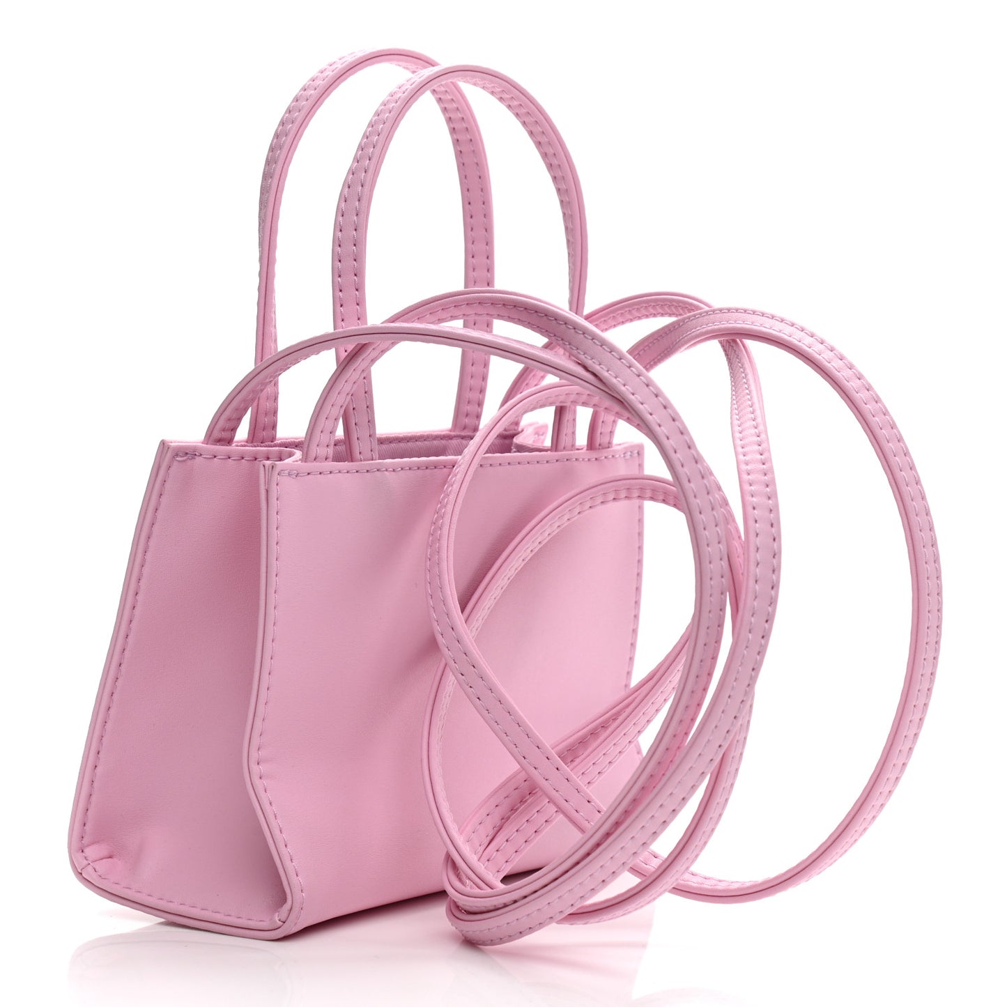Vegan Leather Small Shopping Bag Bubblegum