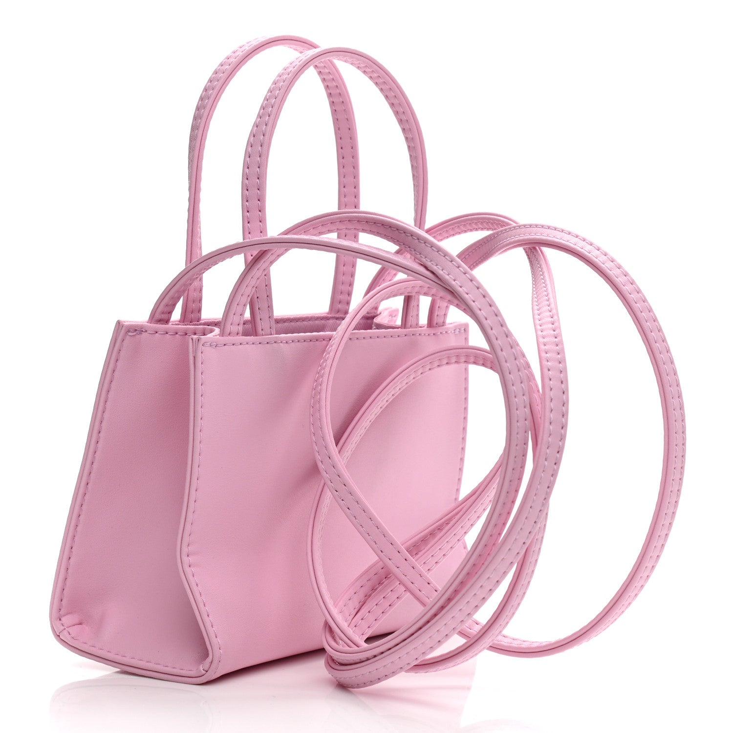 Telfar Vegan Leather Small Shopping Bag Bubblegum 3 of 8