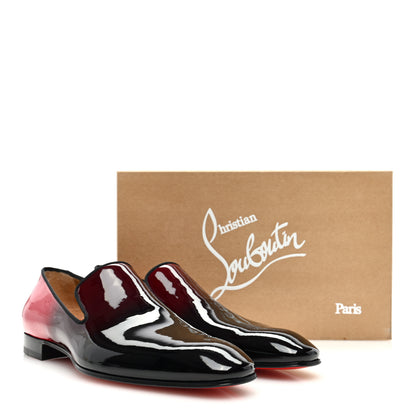 Christian Louboutin Patent Degrade Snakeskin Printed Mens Dandelion Flat Loafers 44 Black Red 8 of 8