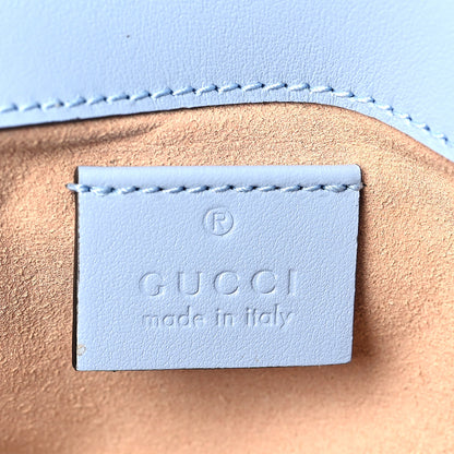 Gucci Calfskin Matelasse Super Mini GG Marmont Shoulder Bag Porcelain Light Blue 6 of 9