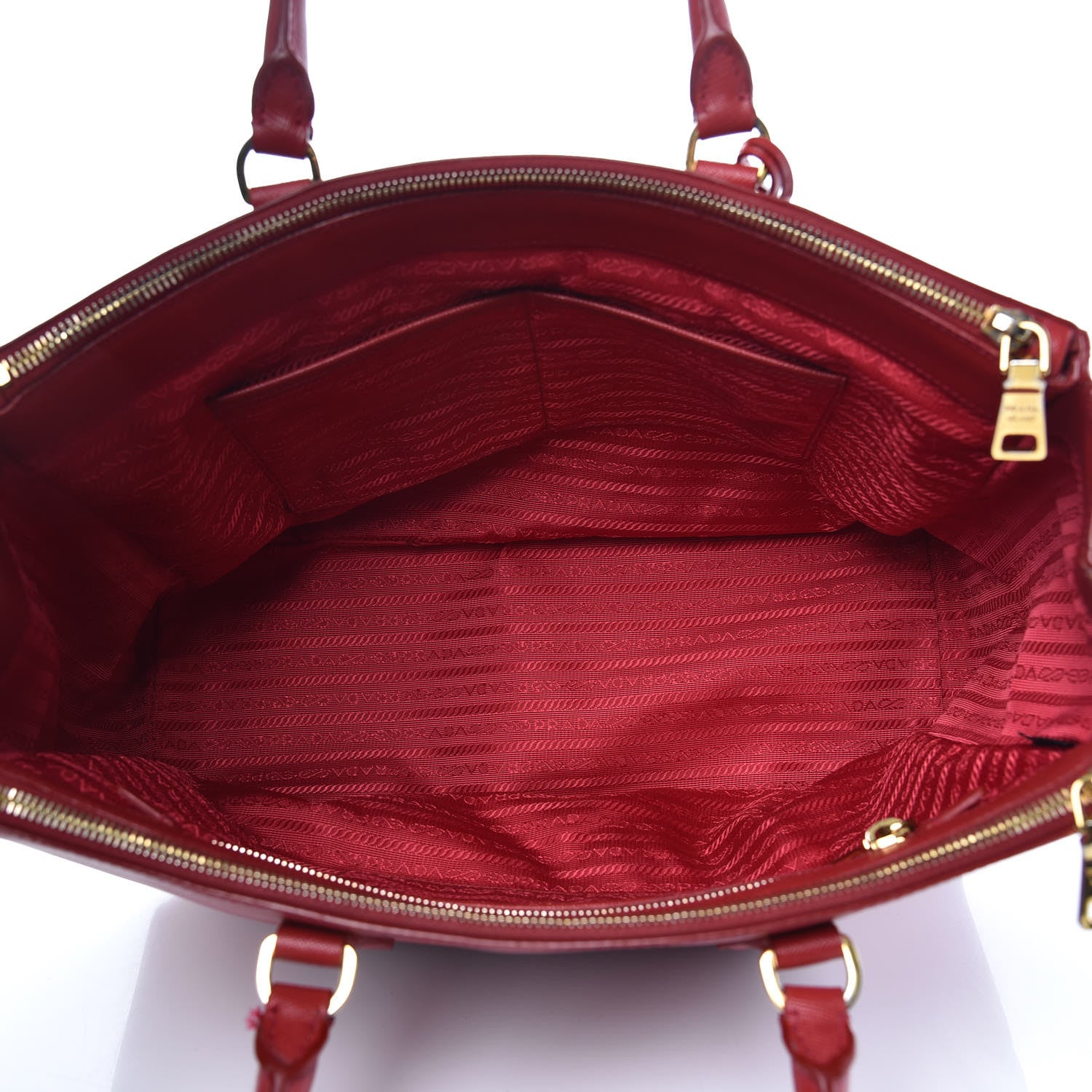 Prada Saffiano Large Galleria Double Zip Tote Fuoco 5 of 21