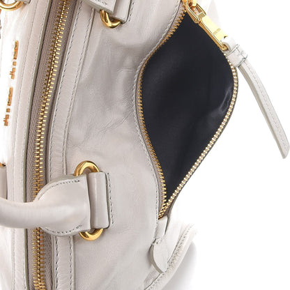 Miu Miu Vitello Shine Zip Tote Talco 9 of 14