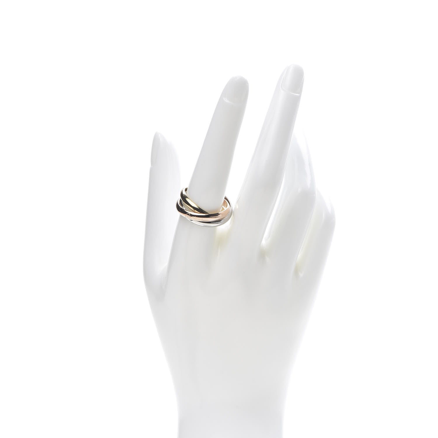 Cartier 18K Pink Yellow White Gold Classic Trinity Ring 60 9 2 of 5