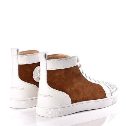 Christian Louboutin Calfskin Suede Mens Louis Spikes Flat Sneakers 41.5 White Indiana 4 of 11