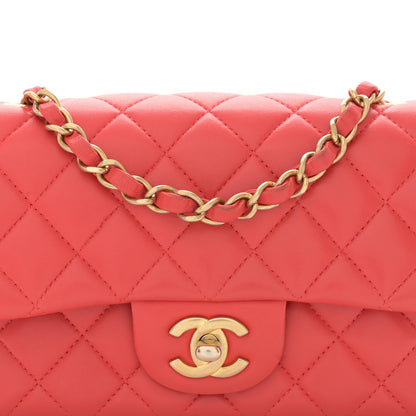Chanel Lambskin Quilted Mini Rectangular Flap Coral 8 of 12