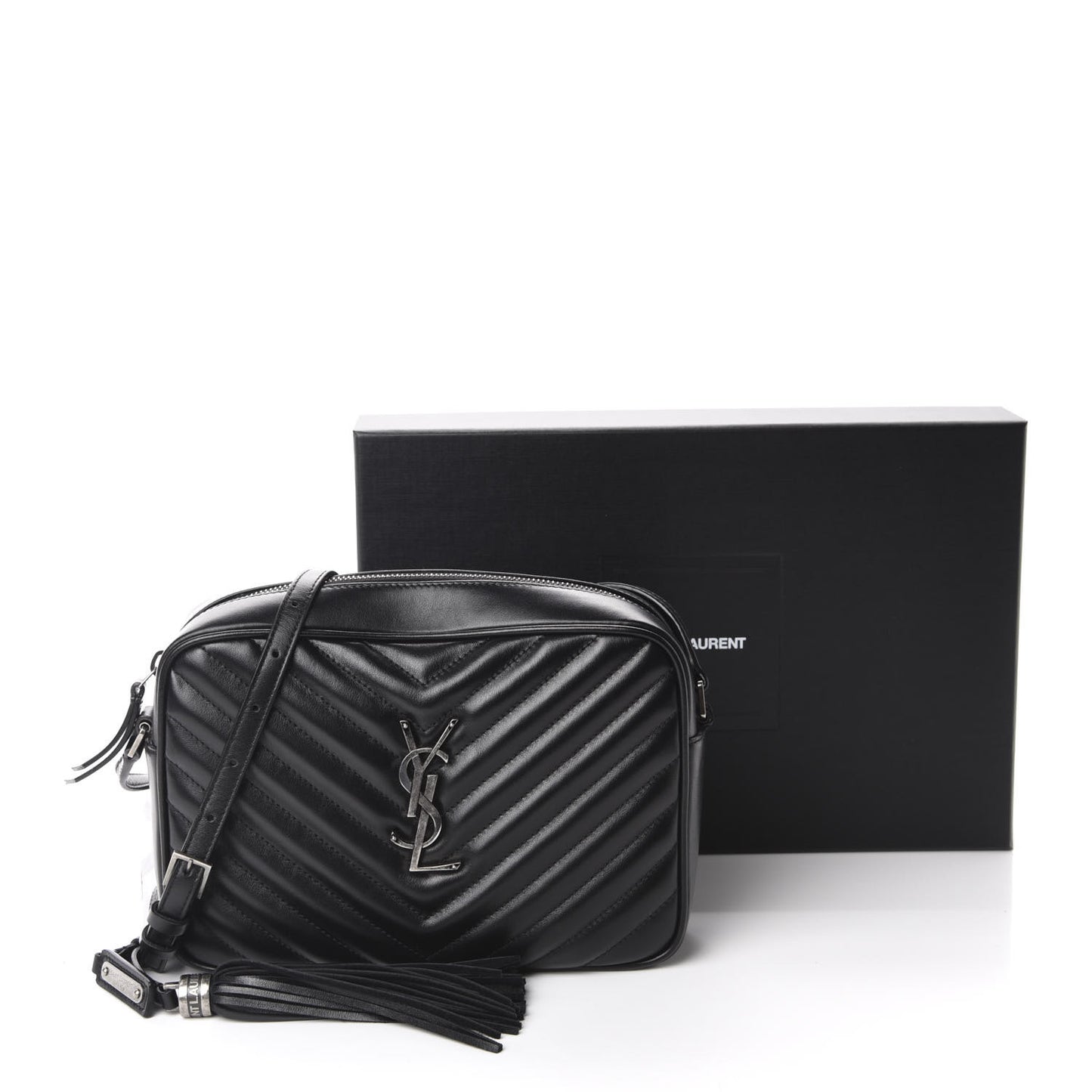 Calfskin Matelasse Monogram Lou Camera Bag Black