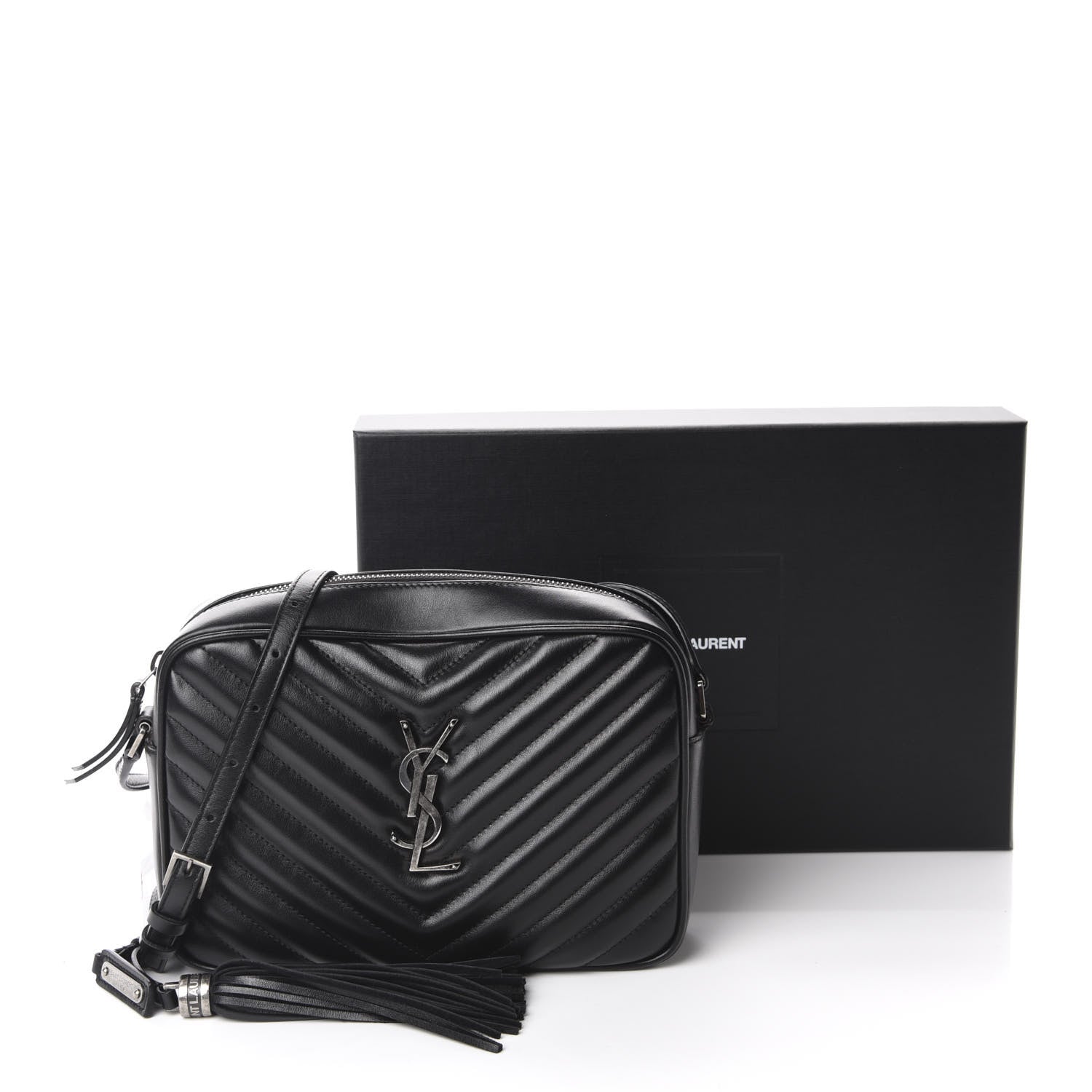 Saint Laurent Calfskin Matelasse Monogram Lou Camera Bag Black 11 of 11