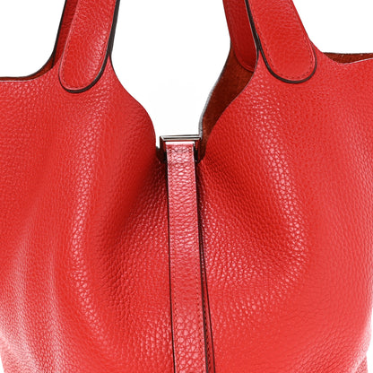 Hermes Taurillon Clemence Picotin Lock 22 MM Rouge Tomate 7 of 11